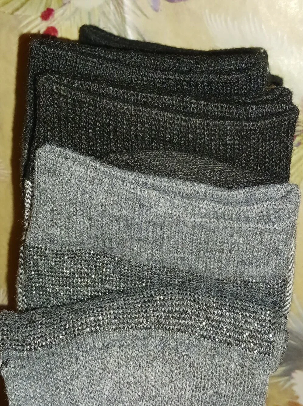 BCBGeneration Vince Camuto Black Grey Metallic Crew Socks Sparkle Thin Stripes